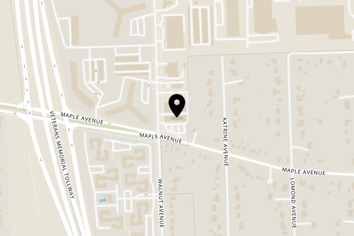 Map showing the location of Mud and Char on 2742 Maple Ave in Downers Grove